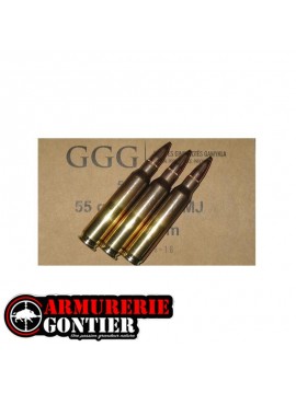 Munition GGG cal.223 Rem FMJ 55 gr boite de 50 www.armureriegontier.fr
