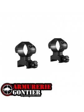 jeu de colliers HAWKE  rail weaver Precision Steel 25.4mm haut