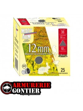 Cartouches MARY ARM 12MM Calibre 36/50 10grs N°8 bourre réversible