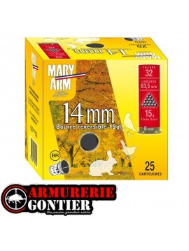 Cartouches MARY ARM 14MM Calibre 32/63 15grs N°7 bourre réversible