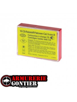 Boîte de 10 cartouches  WADIE 9 mm RK à gaz CS