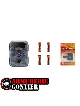 NUM'AXES - Pack Piège photographique PIE1066 + 4 piles AA LR6 + carte mémoire 32 Gb