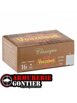 Cartouches VOUZELAUD 16/65/8 28g Classique Petit Culot bourre jupe